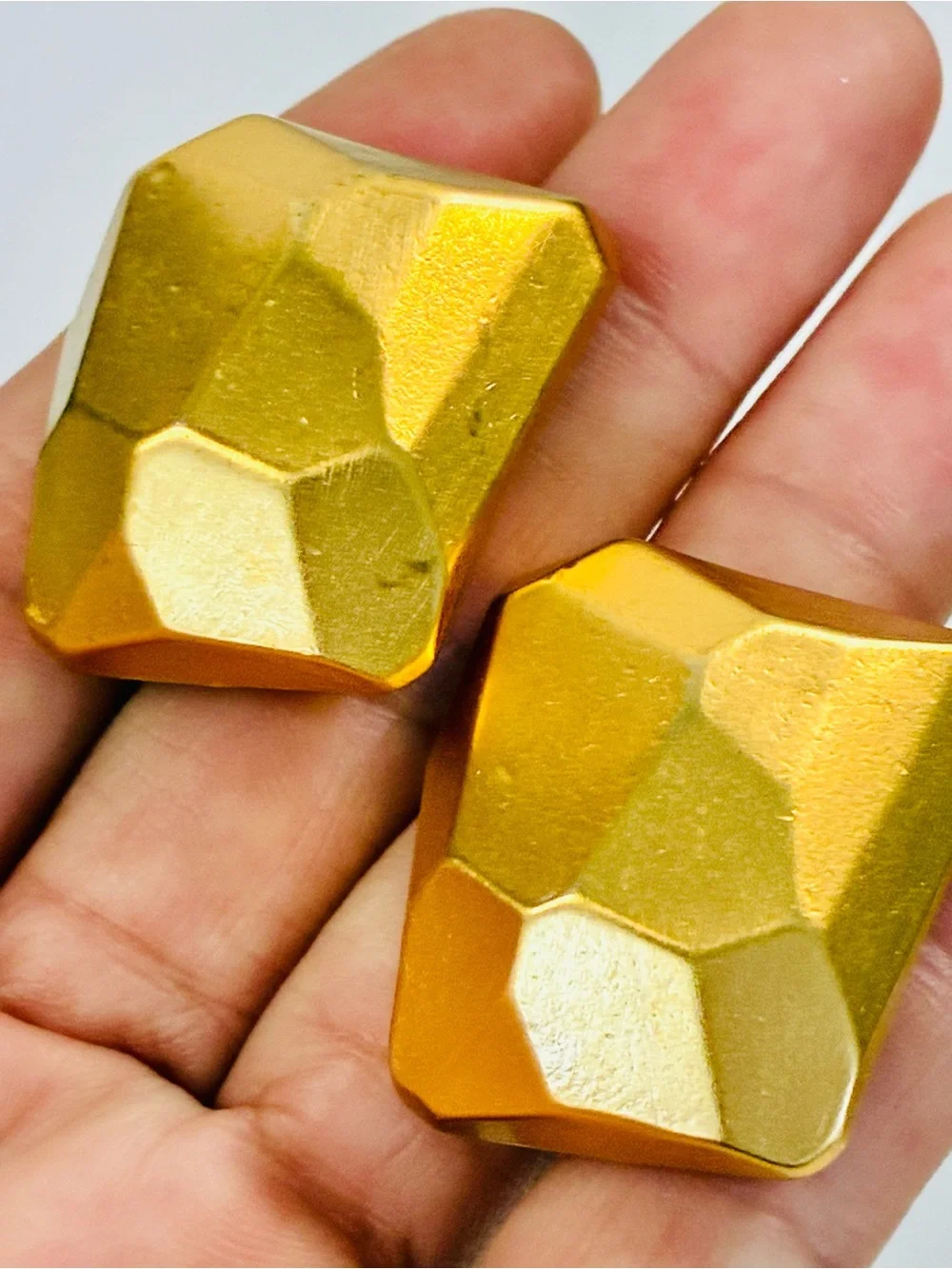Classiques Entier Bold Gold Geometric Faceted Statement Clip Earrings